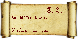 Bordács Kevin névjegykártya