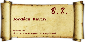 Bordács Kevin névjegykártya